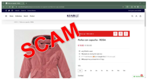 Example of Kiabi Clearance Sales Scam Websites images