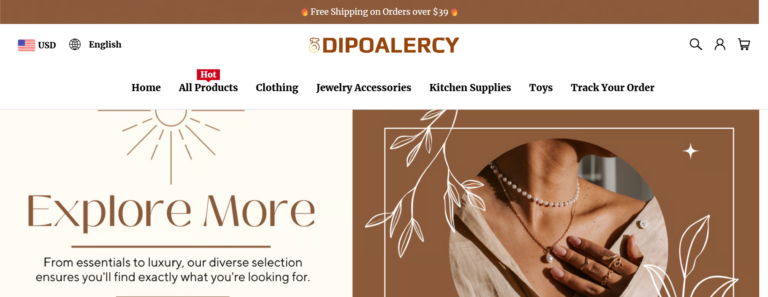 Dipoalercy.com Reviews 2026: Is Dipoalercy Legit or a Scam Shopping Website?