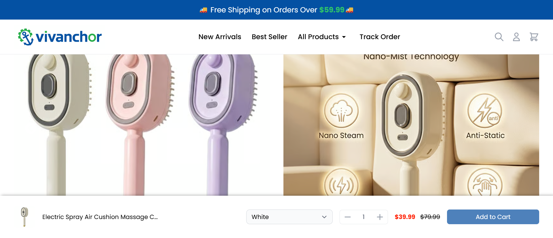 Electric Spray Air Cushion Massage Comb