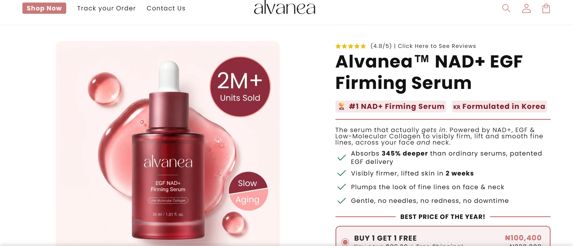 Alvanea NAD+ EGF Firming Serum