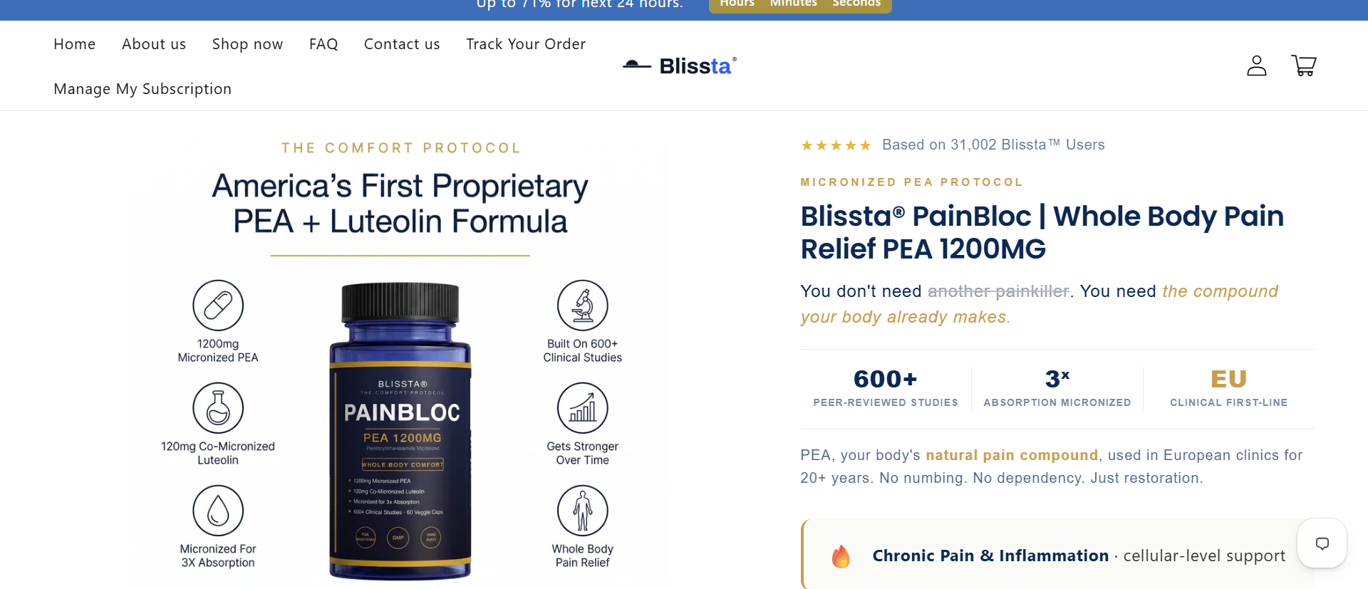 Blissta PainBloc PEA