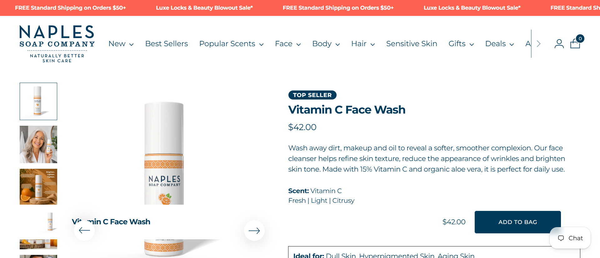 Naples Soap Company Vitamin C Face Wash