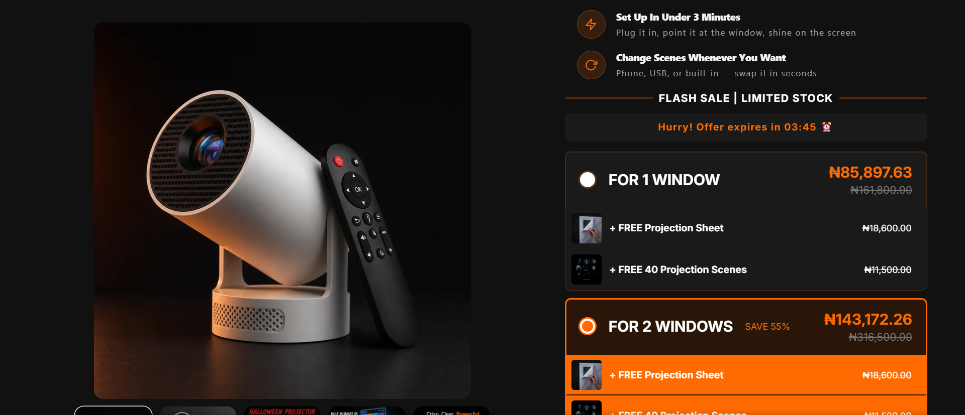PaneFright Halloween Projector